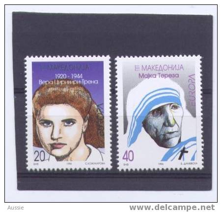 Cept 1996 Macédonie Macedonie Yvertn° 91-92 *** MNH Femmes Célèbres - 1996