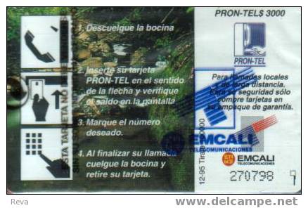 COLOMBIA $3.000  RIO CALI   CITY OF CALI  CARD WATERFALL  CHIP COL-EM-11   MINT IN PACKET SEALED !!! - Colombia