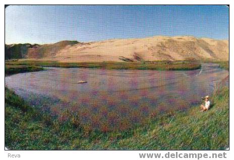 MONGOLIA 150 U  WOMAN  LAKE  LANDSCAPE  CHIP   READ DESCRIPTION !! - Mongolia