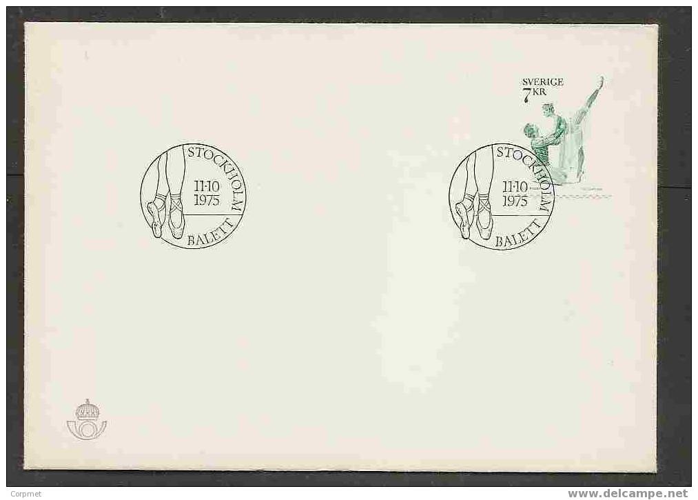 DANCE - STOCKHOLM BALETT - VF 1975 FIRST DAY COVER - COMMEMORATIVE DANCE CANCELLATION - Danse