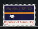 NAURU 1973 5TH ANNIV INDEPENDENCE FLAG OPT NHM - Nauru