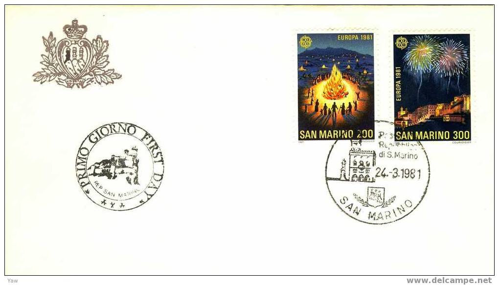 SAN MARINO FDC 1981  E U R O P A.  FOLCLORE - 1981