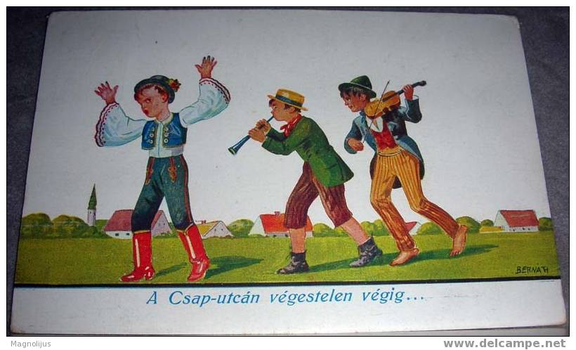 Hungary,Situation,Music,Gipsy,Signatured,Bernath,vintage  Postcard - Autres & Non Classés