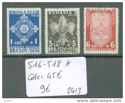ROUMANIE No Michel 516-518 * ( Avec Charnière )          Cote : 45 € - Unused Stamps