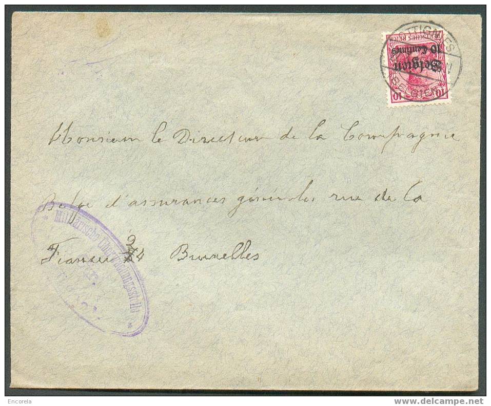 10 Centimes S/10 Pfg, Obl. Dc OTTIGNIES S/L. Avec Censure De Bruxelles - 2448 - Other & Unclassified