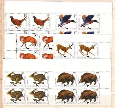 BULGARIA  / BULGARIE 1993  ANIMALS - GAME  6 V.-MNH Block Of Four - Unused Stamps