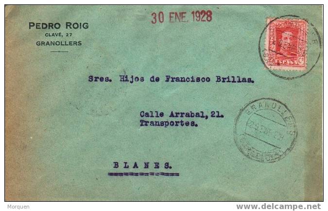 Carta GRANOLLERS (Barcelona) 1928 - Lettres & Documents