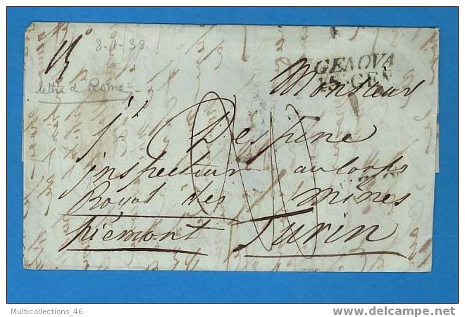 ITALIE - MARCOPHILIE - Marque Postale GENOVA - Taxe Manuscrite 20 - ...-1850 Préphilatélie