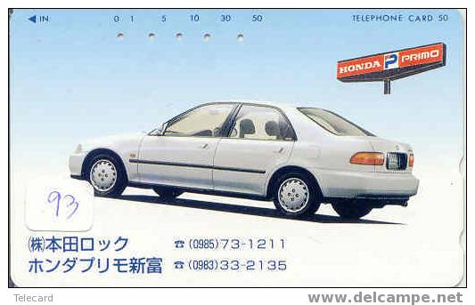 Télécarte Du JAPON HONDA (93) Car - Auto - Voiture - Auto's