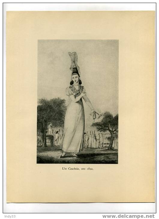 - UNE CAUCHOISE VERS 1820 . REPRO DES ANNEES 1930 D´UNE GRAVURE DU XIXe S. - Artis Historia