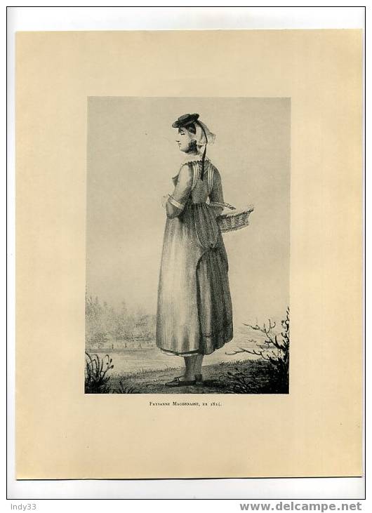 - PAYSANNE MACONNAISE EN 1824 . REPRO DES ANNEES 1930 D´UNE GRAVURE DU XIXe S. - Artis Historia