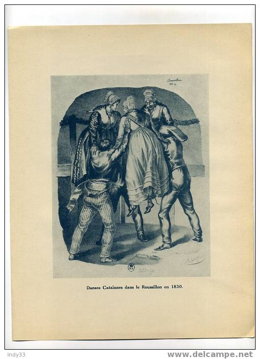 - DANSES CATALANES DANS LE ROUSSILLON EN 1830 . REPRO DES ANNEES 1930 D´UNE GRAVURE DU XIXe S. - Sonstige & Ohne Zuordnung