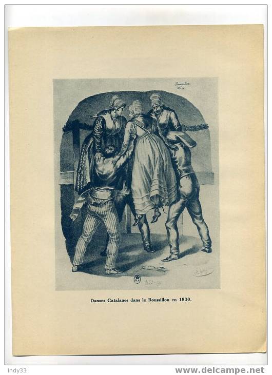 - DANSES CATALANES DANS LE ROUSSILLON EN 1830 . REPRO DES ANNEES 1930 D´UNE GRAVURE DU XIXe S. - Andere & Zonder Classificatie