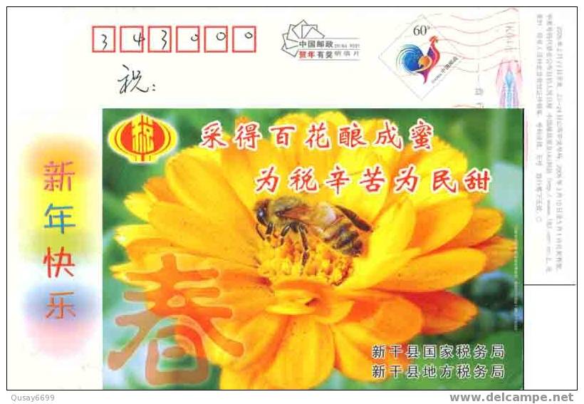 China,used Postal Stationery,bee,sun Flower - Abejas