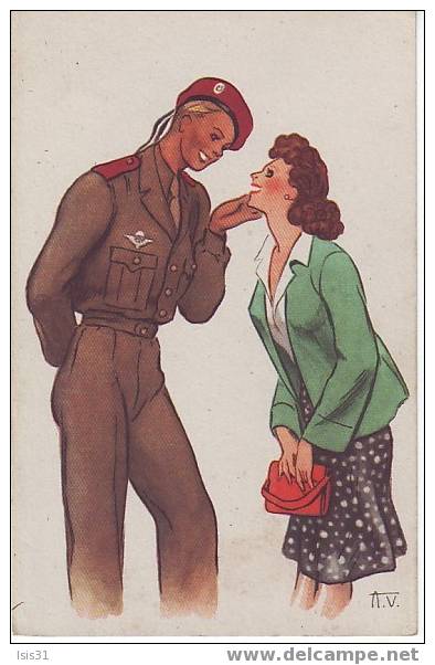 Militaires - Uniformes - H919 - N° 33 - Aéroporté Colonial - Couples - Couple - Bon état - Uniformes