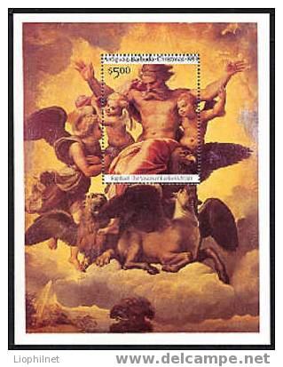 ANTIGUA 1983, NOEL / CHRISTMAS, 1 Bloc Tableau RAPHAEL, Neuf / Mint. R515 - Religieux