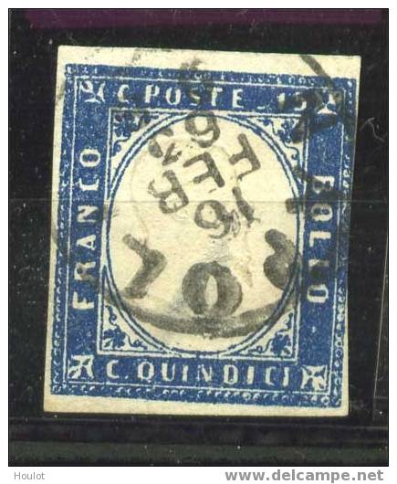 Italien Mi. N° 14  Gestempelt 1863, Freimarke: König Viktor Emanuel II. Prägedruck; Michelwert : 45 Euro - Gebraucht