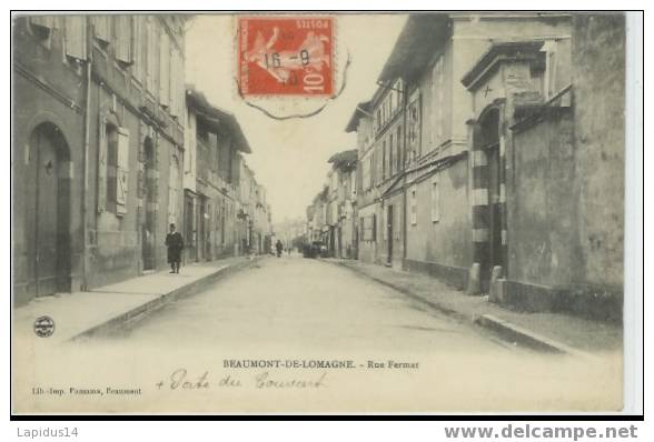 691 B/ CPA BEAUMONT DE LOMAGNE     RUE FERMAT  (82) - Beaumont De Lomagne