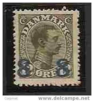 DENMARK 1921 - CHRISTIAN X  - Yvert # 129 - MINT (H) - Surcharged "8" - Ungebraucht