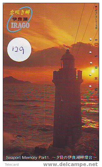 Télécarte PHARE (129) VUURTOREN LIGHTHOUSE LEUCHTTURM  FARO FAROL Phonecard Japon - Fari