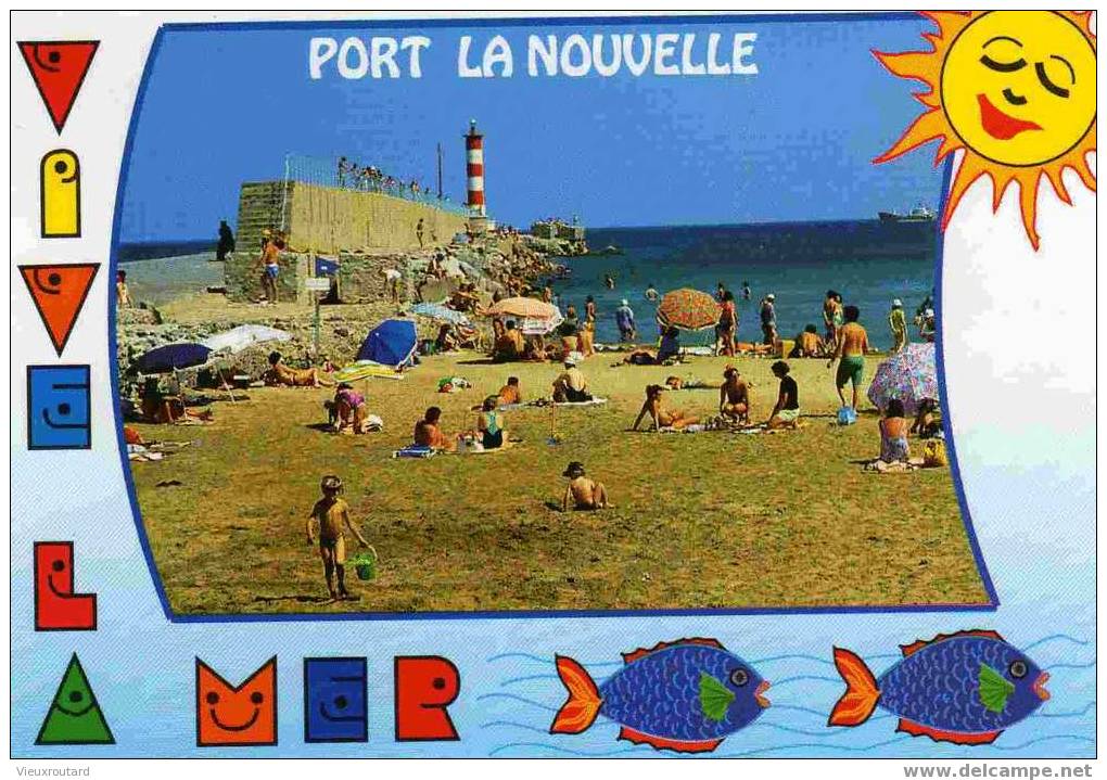 CPSM. PORT LA NOUVELLE. LA PLAGE ET LA JETEE. DATEE 1995. - Port La Nouvelle