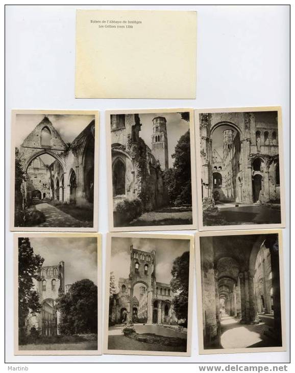 10 Petites Photos (souvent Reprise De Cartes Postales ) Ruines De L'abbaye De JUMIEGES - Jumieges
