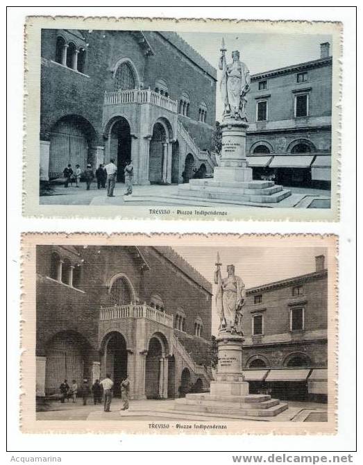 TREVISO - Piazza Indipendenza - 2 Cartoline FP 1914 - Treviso