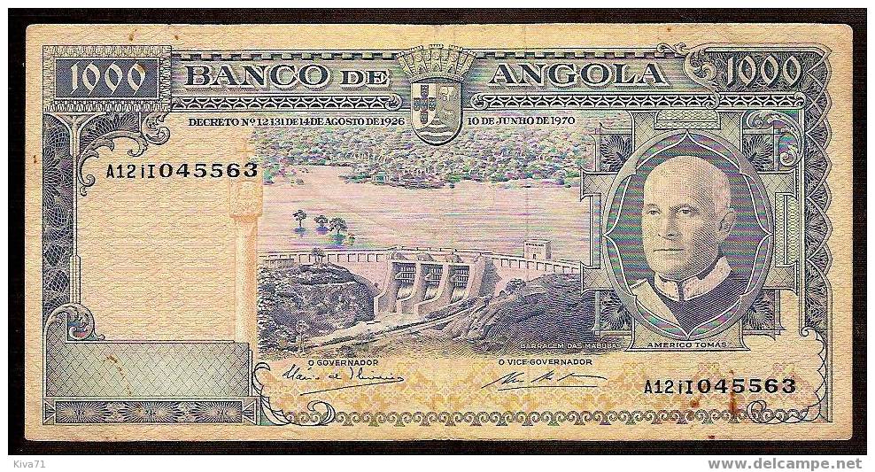 **pas Courant** 1000 Escudos   "ANGOLA"  10 Juin 1970  P98       Ble 6 - Angola