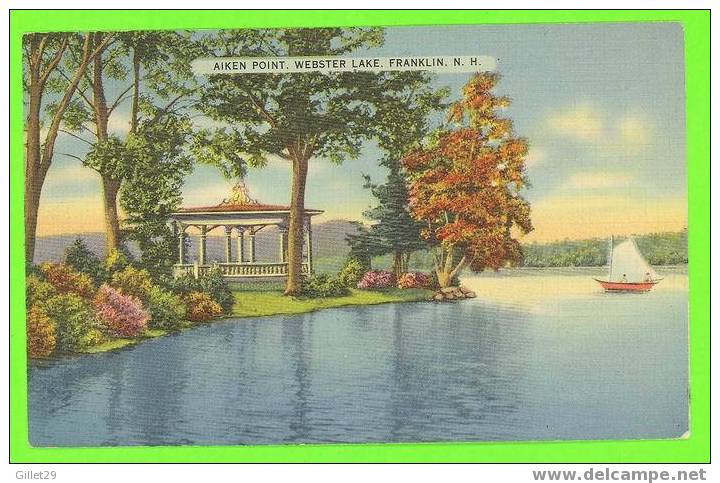 FRANKLIN, NH - AIKEN POINT - WEBSTER LAKE - 2 CENTS POSTAGE DUE - TRAVEL IN 1908 - - Andere & Zonder Classificatie