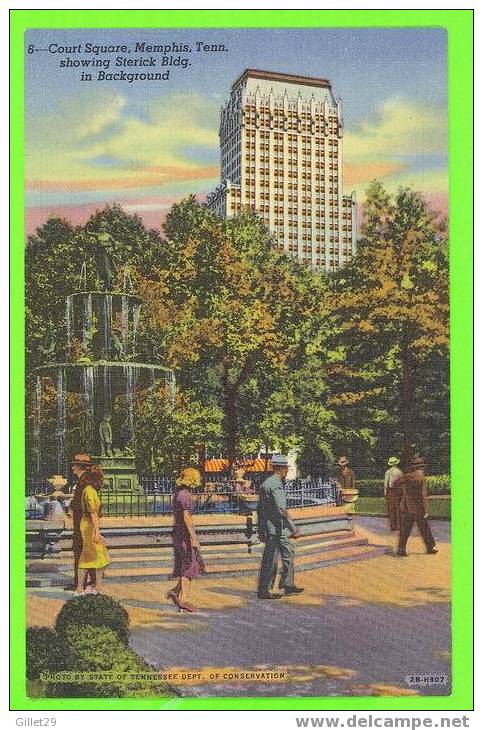 MEMPHIS, TN  - COURT SQUARE SHOWING STERICK BLDG IN BACKGROUND - - Memphis