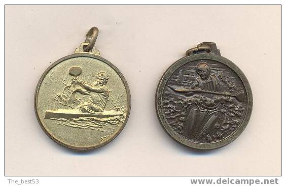 Médaille Sportive Uniface    -   Canoë - Kayak    Lot De 2 - Autres & Non Classés