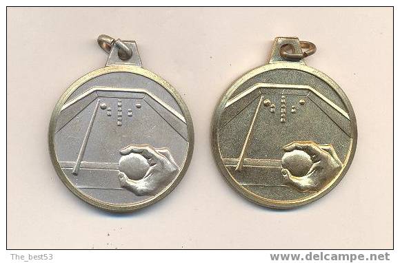 Médaille Sportive Uniface    -   Billard  -    Lot De 2 - Billiards