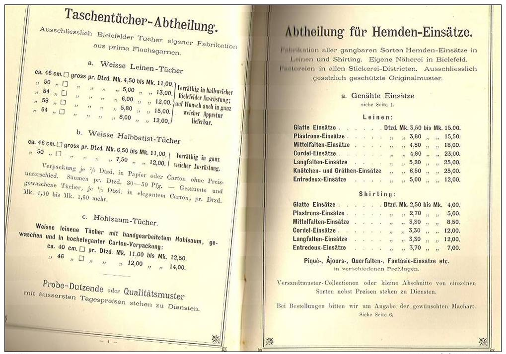 Catalogue - Cataloge : Leinen - Weberei Und Wäsche - Fabrik - 18 Pages - Catalogi