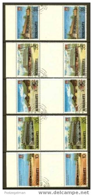 KIRIBATI 1980 CTO Stamps Development 358-362  #2121 Gutter Pairs - Kiribati (1979-...)