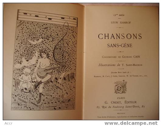 1892 _ Léon XANROF : Chansons Sans Gêne _ Chansons Parisiennes Du Chat Noir - Musica