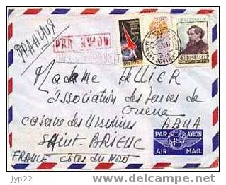 Jolie Lettre De Russie Pour La France Par Avion - Tp 2506 Vol De Gagarine Avec Vignette & 2512 ? Rousseau écrivain - Lettres & Documents