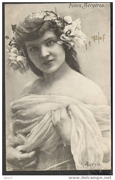 CPA   1907  Folies Bergères  Béryls  BERYLS  Très Belle Actrice De Théâtre - Inns