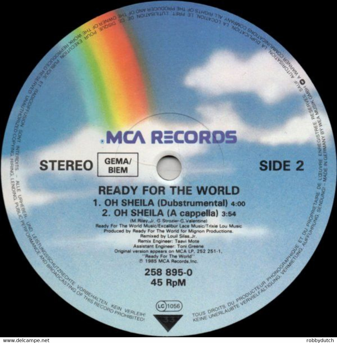 * 12" * READY FOR THE WORLD - OH SHEILA (Germany 1985) - 45 Rpm - Maxi-Single