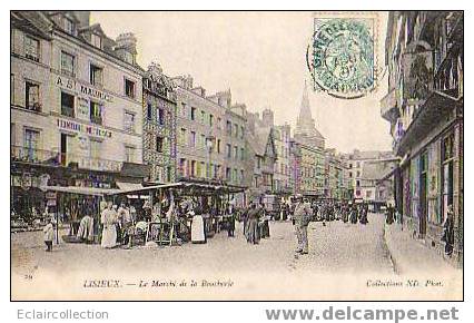 Thème  Marché    Lisieux       14      Lot De 2 Cartes De.marché Et Marché De La Boucherie.. - Markets