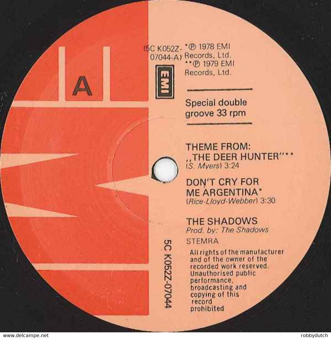 * 12" * SHADOWS - THEME FROM THE DEER HUNTER - 45 Rpm - Maxi-Single