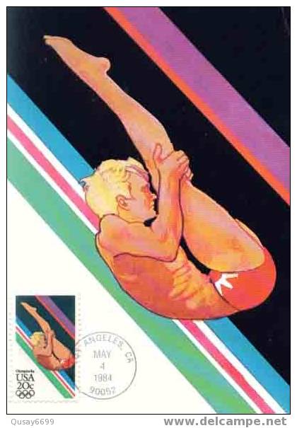 USA,maximum Card,olympic Games,diving - Estate 1984: Los Angeles