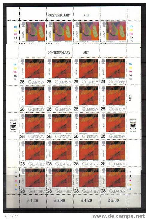 BIG78 - GUERNSEY , Europa 1993 :  N. 617/620 In Foglietti *** - Guernesey