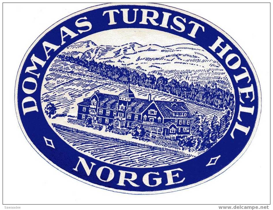 ETIQUETTE HOTEL - NORVEGE - DOMAAS TURIST HOTELL - NORGE - Hotel Labels