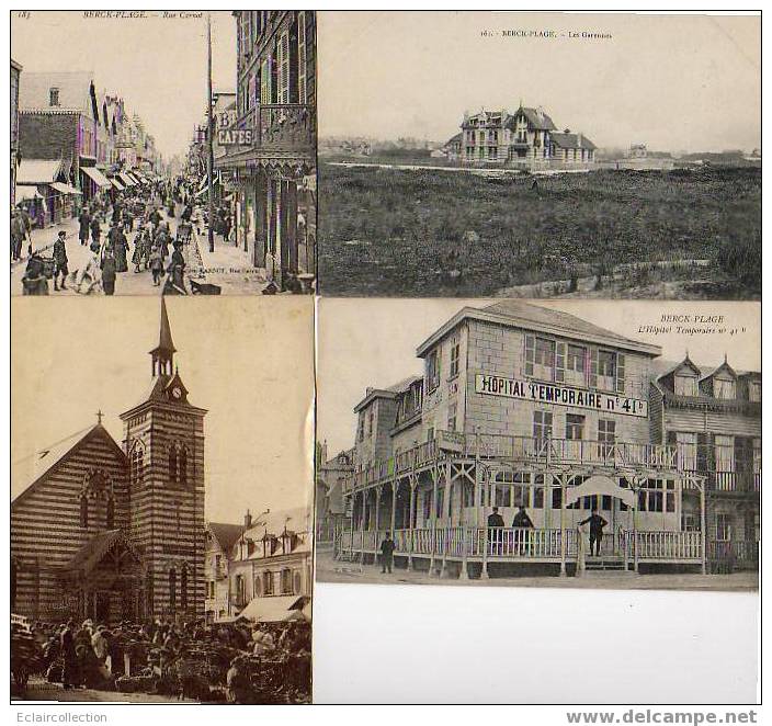 Berck     62       Lot De 4 Cartes Ville Dont.. Marché - Berck