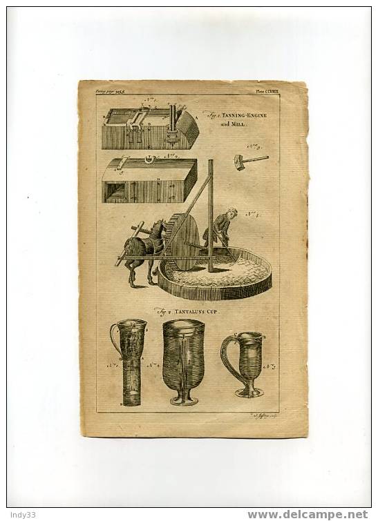 - FIG. 1 TANNING-ENGINE AND MILL . FIG. 2 TANTALUS´S CUP DU XVIIIe S. - Autres & Non Classés