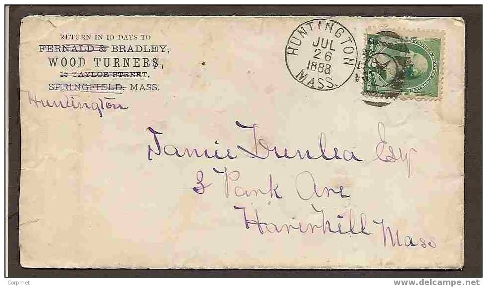 US - 1888 ADVERT COVER FROM HUNTINGTON, MASS To HAVERVILL - Storia Postale