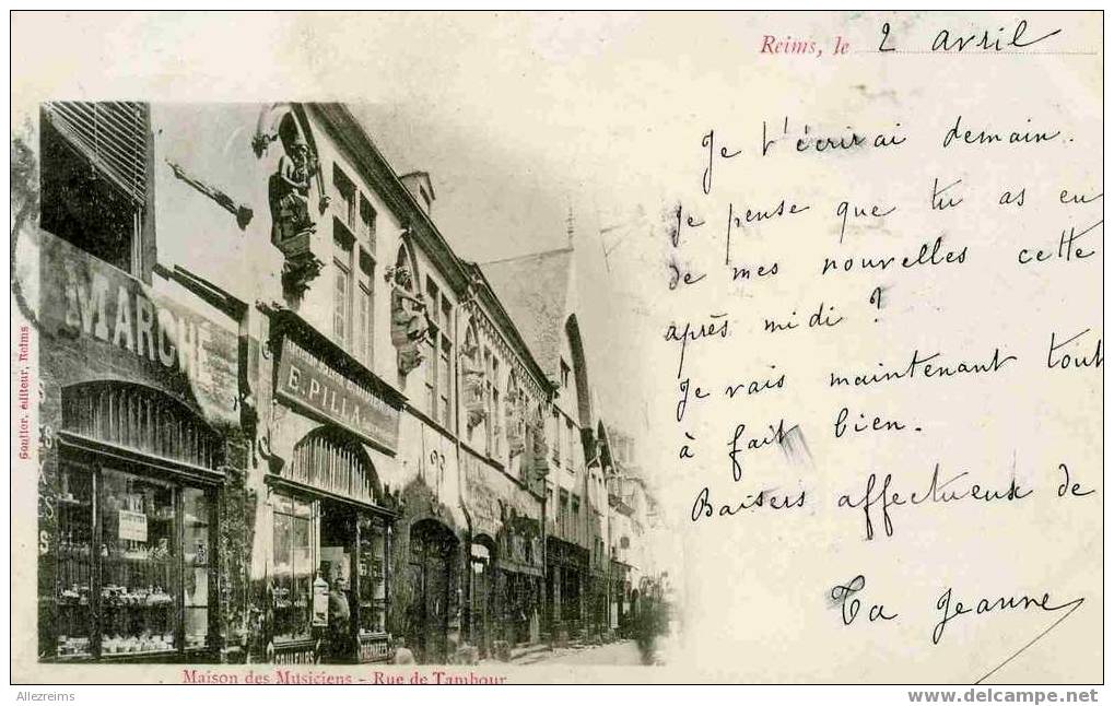 CPA 51 : REIMS  Précurseur Rue Du Tambour   A VOIR !!!! - Reims