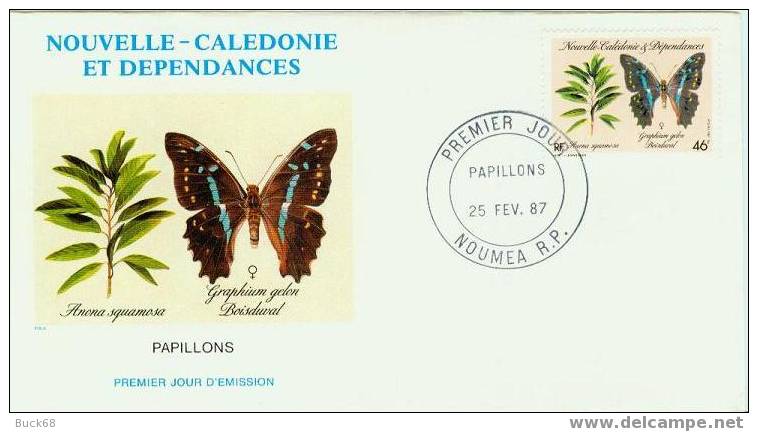 NOUVELLE-CALEDONIE Poste 533 + 534 FDC Premier Jour Papillon Butterfly Schmetterling Vlier NOUMEA 25 FEV 1987 - FDC