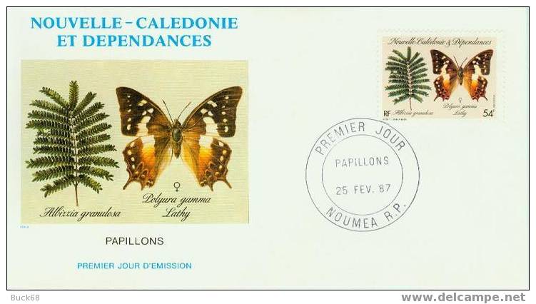 NOUVELLE-CALEDONIE Poste 533 + 534 FDC Premier Jour Papillon Butterfly Schmetterling Vlier NOUMEA 25 FEV 1987 - FDC