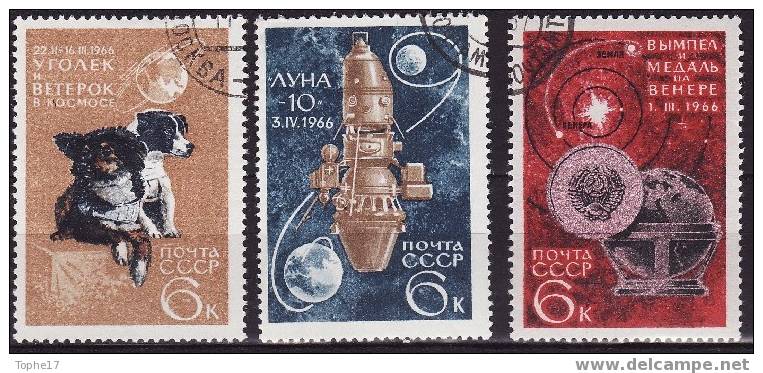 Russie - 1966 - 3120 à 3122 Oblitéré - Rusland En USSR